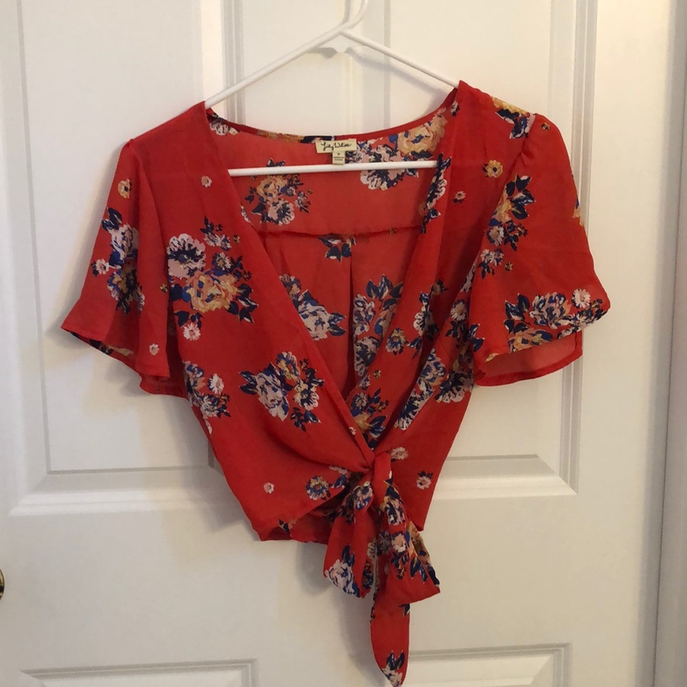 Lily White Floral Wrap Top